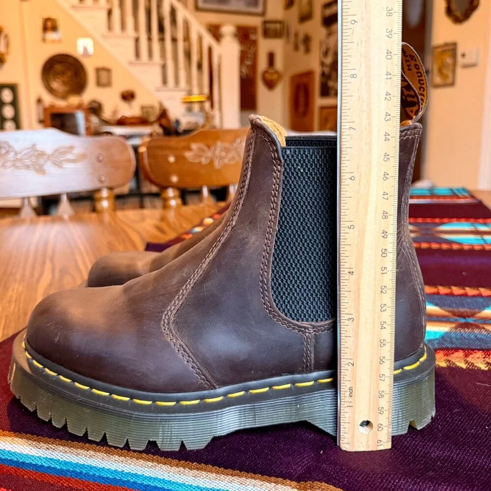 Dr. Martens 2976 Bex Crazy Horse Brown Leather Chelsea Boots - Barely Worn - Picture 8 of 8